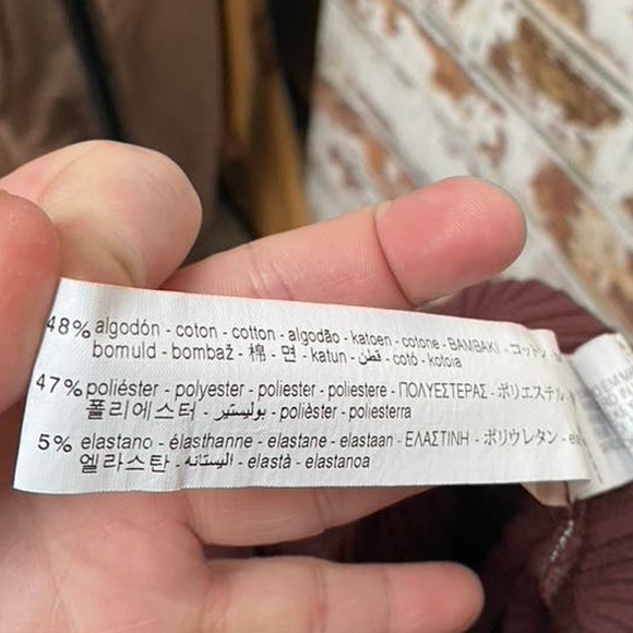 NWOT ZARA Rust Ribbed Cotton Stretch Skinny Flare Scallop Hem Leggings - Picture 9 of 9